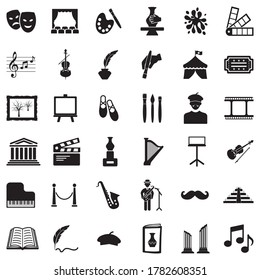 Art Icons. Black Flat Design. Vector Illustration.