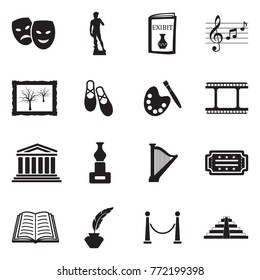 Art Icons. Black Flat Design. Vector Illustration. 