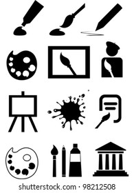 Art icons. Collection of design elements isolated on White background. Vector illustration