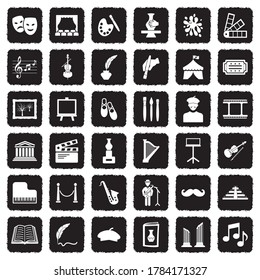 Art Icons. Grunge Black Flat Design. Vector Illustration.