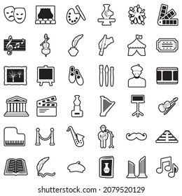 Art Icons. Line With Fill Design. Vector Illustration.