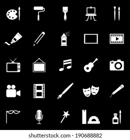 Art icons on black background, stock vector