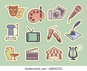 Art icons on stickers