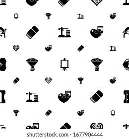 art icons pattern seamless. Included editable filled Construction, Easel, Quilling, Eraser, bridal bouquet, music, AI Pattern, Sharpener, cupid angel icons. art icons for web and mobile.