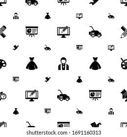 art icons pattern seamless. Included editable filled Digital illustration, priest, Origami, Presentation, bride dress, Lawnmower, Painting icons. art icons for web and mobile.