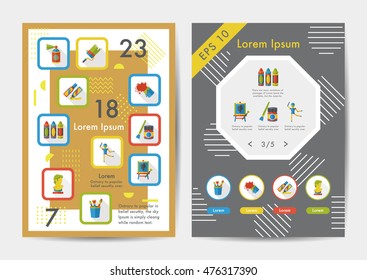 Art icons set with long shadow,eps10