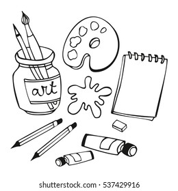 Art Icons set.Drawing and painting