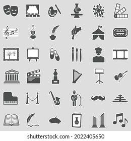 Art Icons. Sticker Design. Vector Illustration.