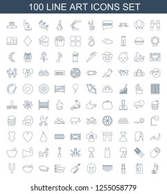 art icons. Trendy 100 art icons. Contain icons such as pregnant woman, vice clamp, sport expander, harmonica, yawn emot, violin, statistic, buffalo. art icon for web and mobile.