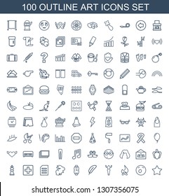 art icons. Trendy 100 art icons. Contain icons such as star, yawn emot, bonfire, dancing woman, feather, wrist watch, rabbit, paper, plus, chess king. art icon for web and mobile.