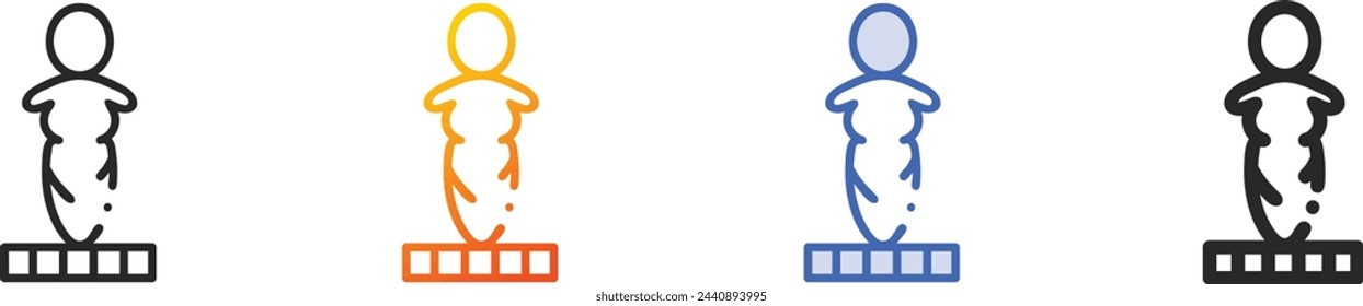 art icon.Thin Linear, Gradient, Blue Stroke and bold Style Design Isolated On White Background