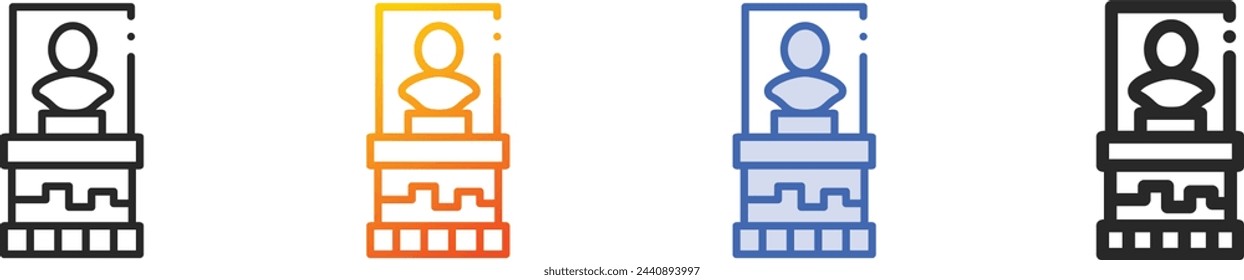 art icon.Thin Linear, Gradient, Blue Stroke and bold Style Design Isolated On White Background