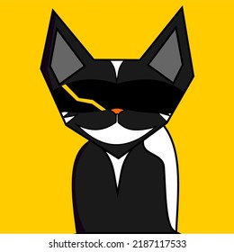 Art illustrasion. Funny cat masquerade. Bright images for prints.