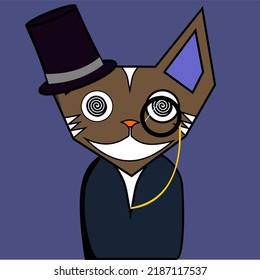 Art illustrasion. Funny cat masquerade. Bright images for prints.