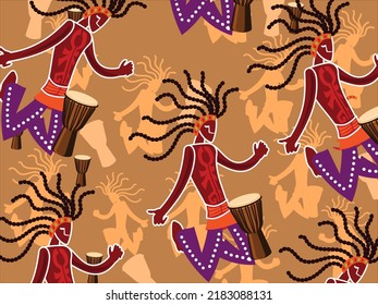 art illustration abstract background pattern seamless icon symbol culture asian of drum player traditional indian