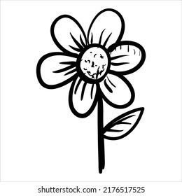art illustration abstract hand draw vector symbol icon of flower