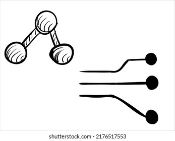 art illustration abstract hand draw vector symbol icon of molecul usb connection