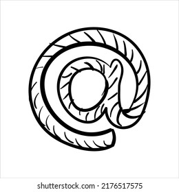 art illustration abstract hand draw vector symbol icon of e mail sign