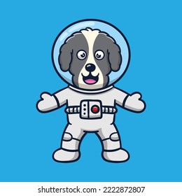 art and illustration of astronaut dog good for sticker