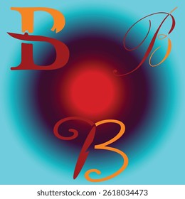 Art , Illustration B letter logo in dark and  light Beckground.