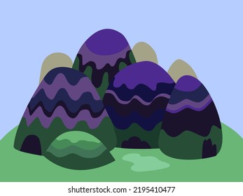 Art illustration background landscape hill design concept seamless cliff nature of mountain canyon