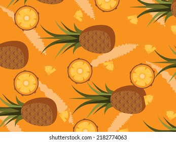 ilustración de arte patrón de fondo sin inconvenientes símbolo logotipo fondo de pantalla de frutos de piña en rodajas