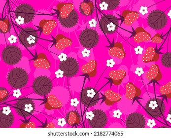 art illustration background pattern seamless icon symbol logo wallpaper of strawberry fruits sliced