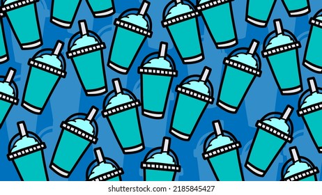 Art illustration background pattern seamless symbol icon colorful design concept logo of juice pop milkshake