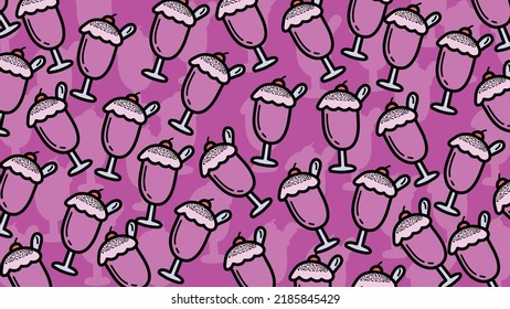Art illustration background pattern seamless symbol icon colorful design concept logo of juice pop milkshake