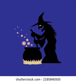 Art illustration background seamless design concept colorful icon symbol logo of witch