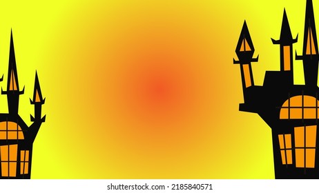 Art illustration background seamless design concept colorful icon symbol logo of castle halloween