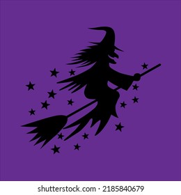 Art illustration background seamless design concept colorful icon symbol logo of witch