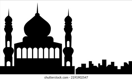 Art illustration background silhouette isolated culture religion of moslem mosque