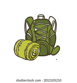 ilustración artística de mochila con concepto de diseño único