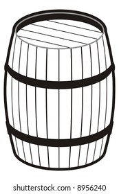 art illustration of a barrel in black and white