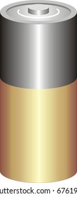 art illustration: a battery without signs of positive and negative, or a round box