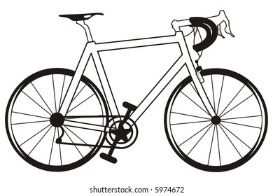 art illustration in black and white: bicycle