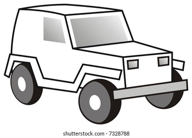 art illustration in black and white: a pick-up