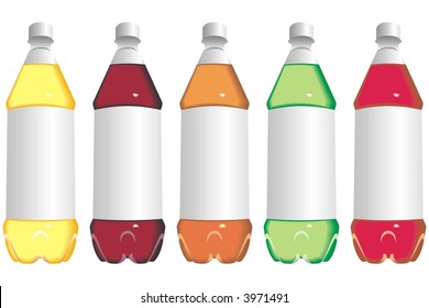 art illustration: bottles of soft drink, juice or some cosmetic product