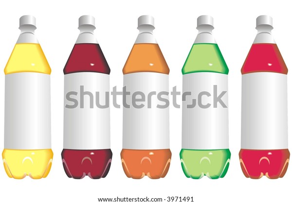 Art Illustration Bottles Soft Drink Juice Stock Vector (Royalty Free ...