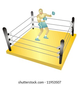 art illustration of a boxer on a ring