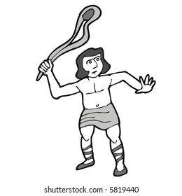 art illustration in BW: the biblical david