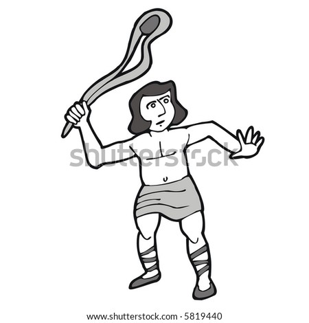 art illustration in BW: the biblical david