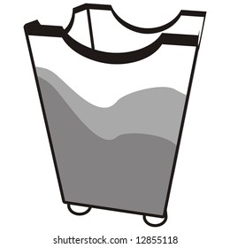 art illustration of a cachepot in black and white