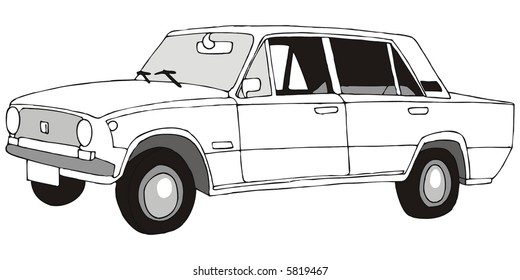 art illustration: a car model Lada (russian)