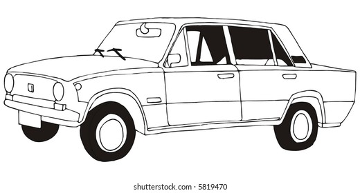 art illustration: a car model Lada (russian)