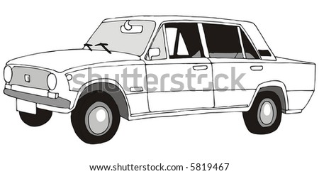 art illustration: a car model Lada (russian)