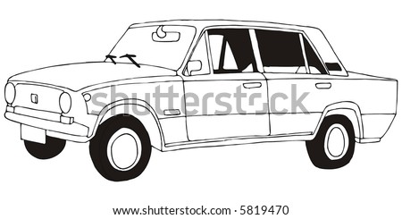 art illustration: a car model Lada (russian)