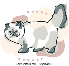 Art illustration cat pet wall art abstract aesthetic doodle craft
