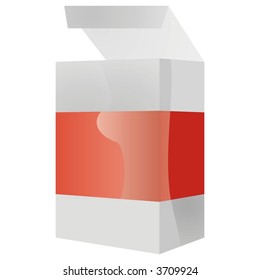 art illustration: a clear box with a red belt
